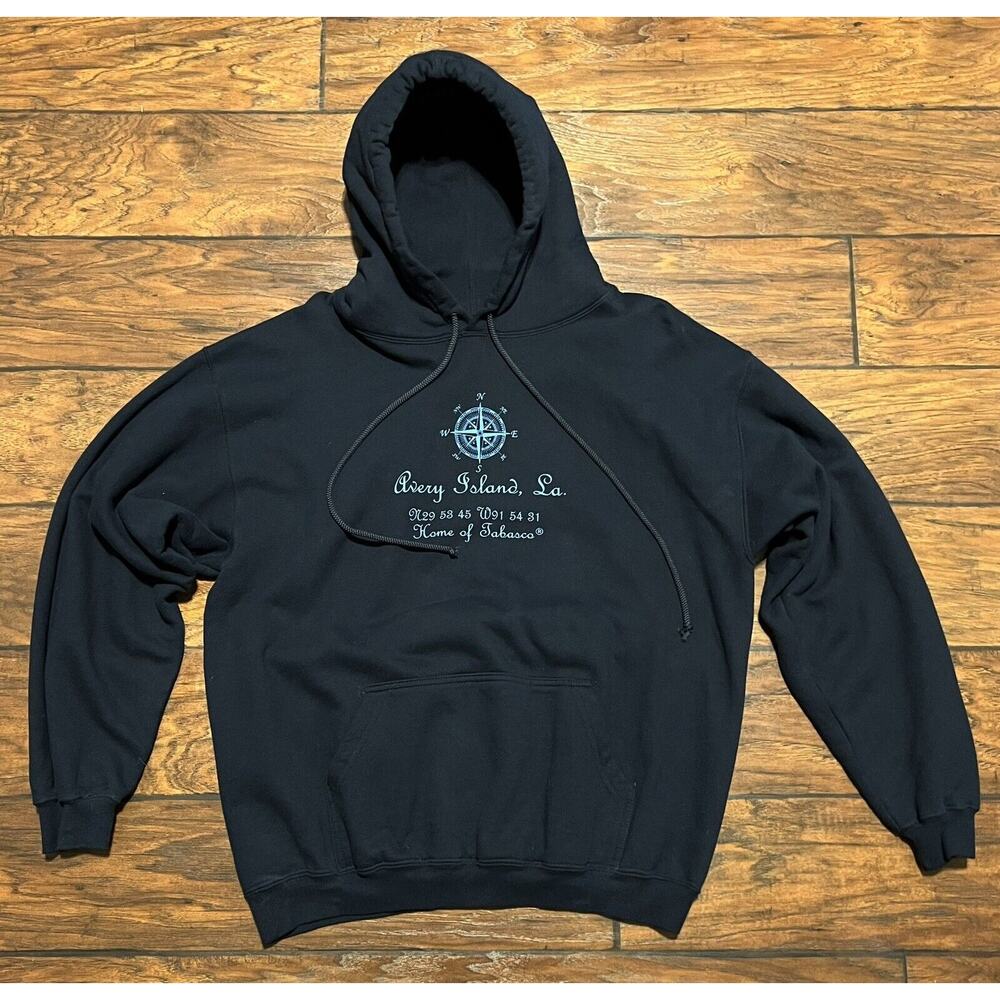 Tabasco Sauce Hoodie Sweatshirt Mens Sz L Avery Island LA Louisiana Hot Sauce